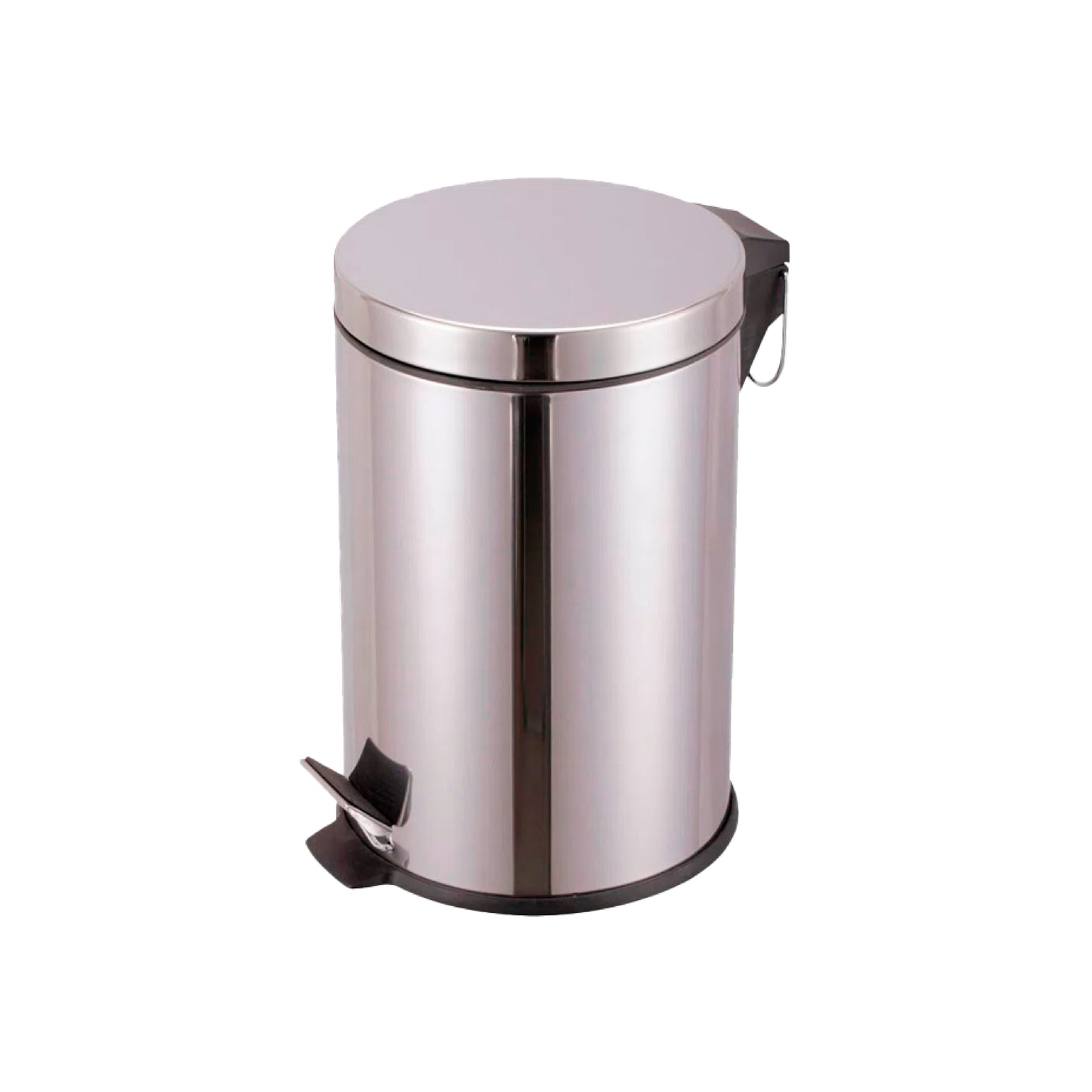 PAPELERA D/ACERO INOX. C/PEDAL x 12 Lt. Alto :39.5 Cm. Diametro : 25 Cm.