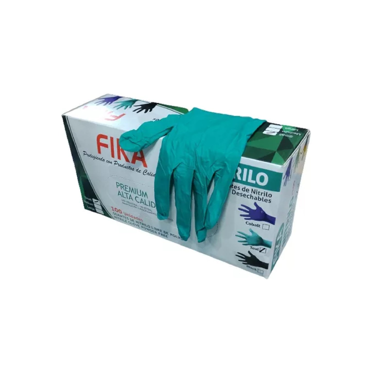 GUANTES NITRILO 6MLP ALTO RIESGO Verde T/L x 50 Par.