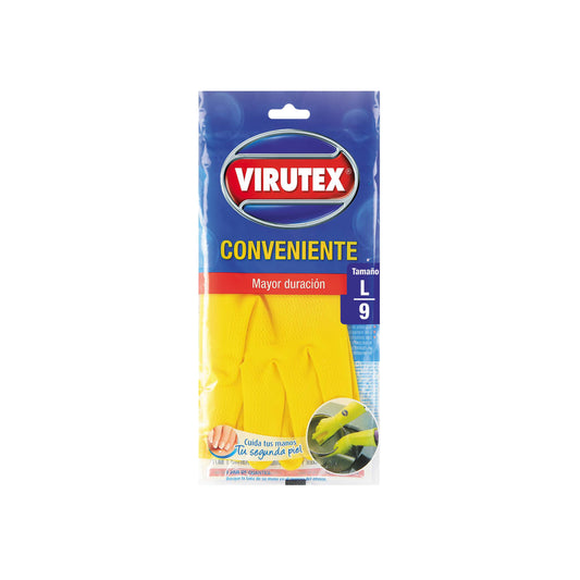 GUANTES LATEX VIRUTEX DOMESTICO AMARILLO Tallas: 7-8-9 x12"