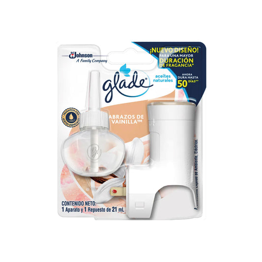 AROMATiZADOR ELECTRICO GLADE Aceites Nat. Vainilla x 21 Gr.