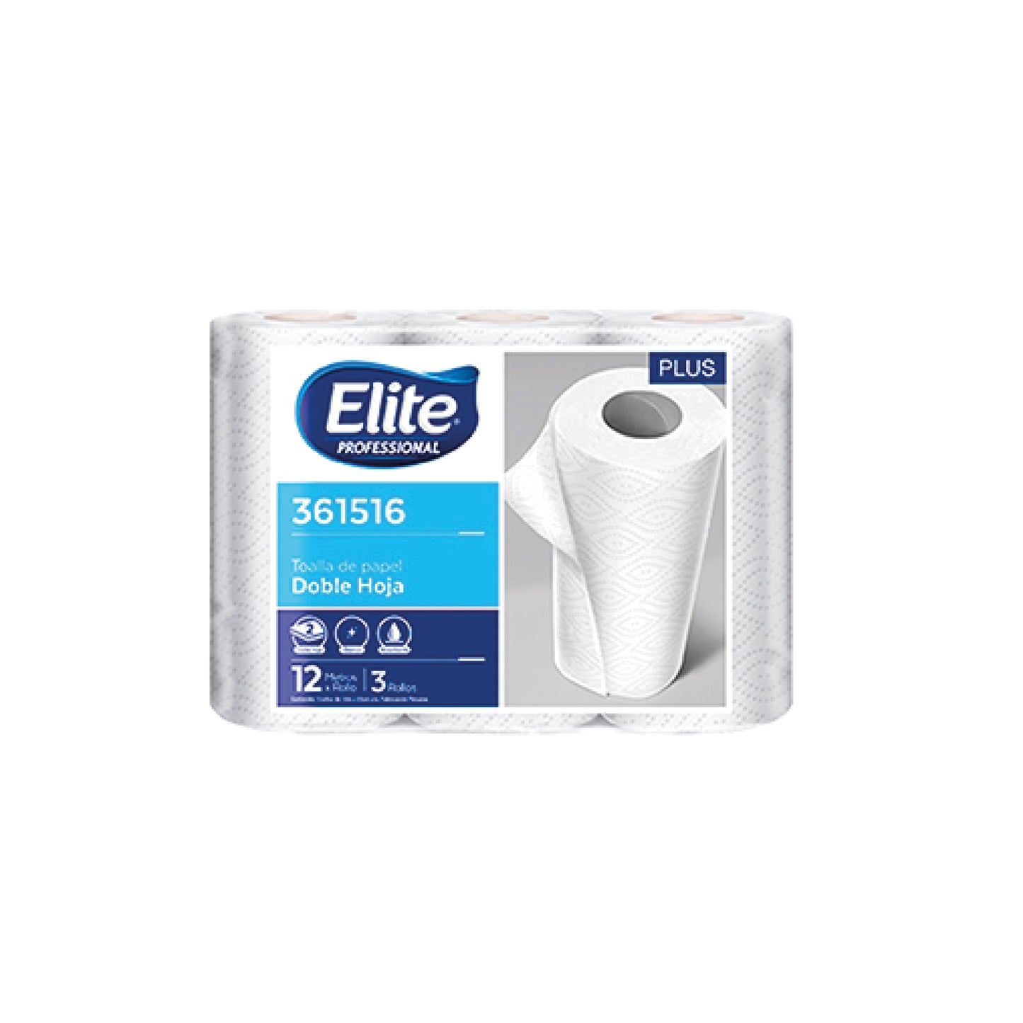 PAPEL TOALLA ELITE PROF. Doble Hoja x 3 Und. ( 15 x 22 Cm.)